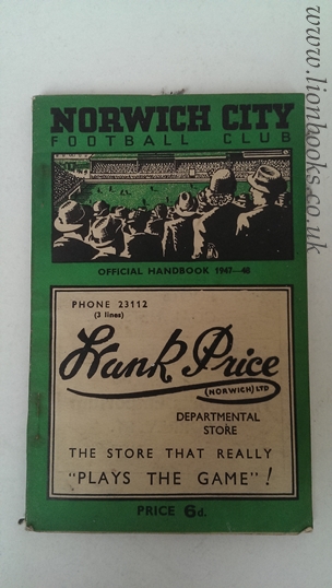 Image for Norwich City Football Football Club Official Handbook 1947-48
