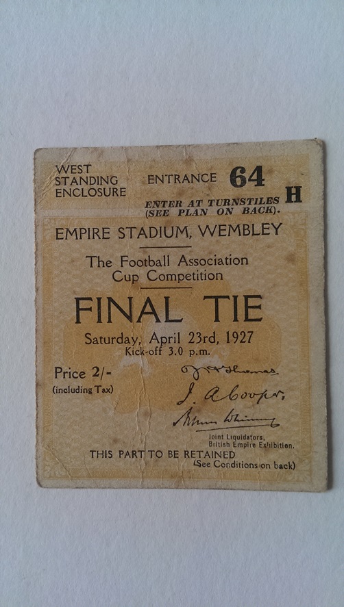 Image for Ticket Stub for the 1927 F. A. Cup Final Arsenal V Cardiff