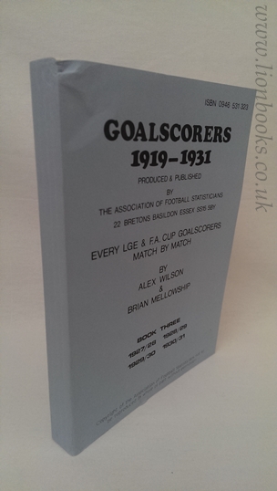 Image for Goalscorers 1919-1931: Book 3